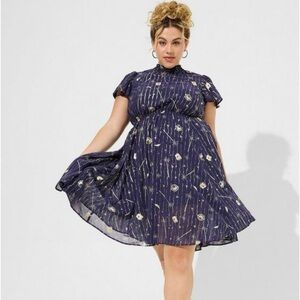 ❤️NWT TORRID HARRY POTTER DRESS - HOGWARTS CHIFFON FLUTTER SLEEVE - PLUS SIZE